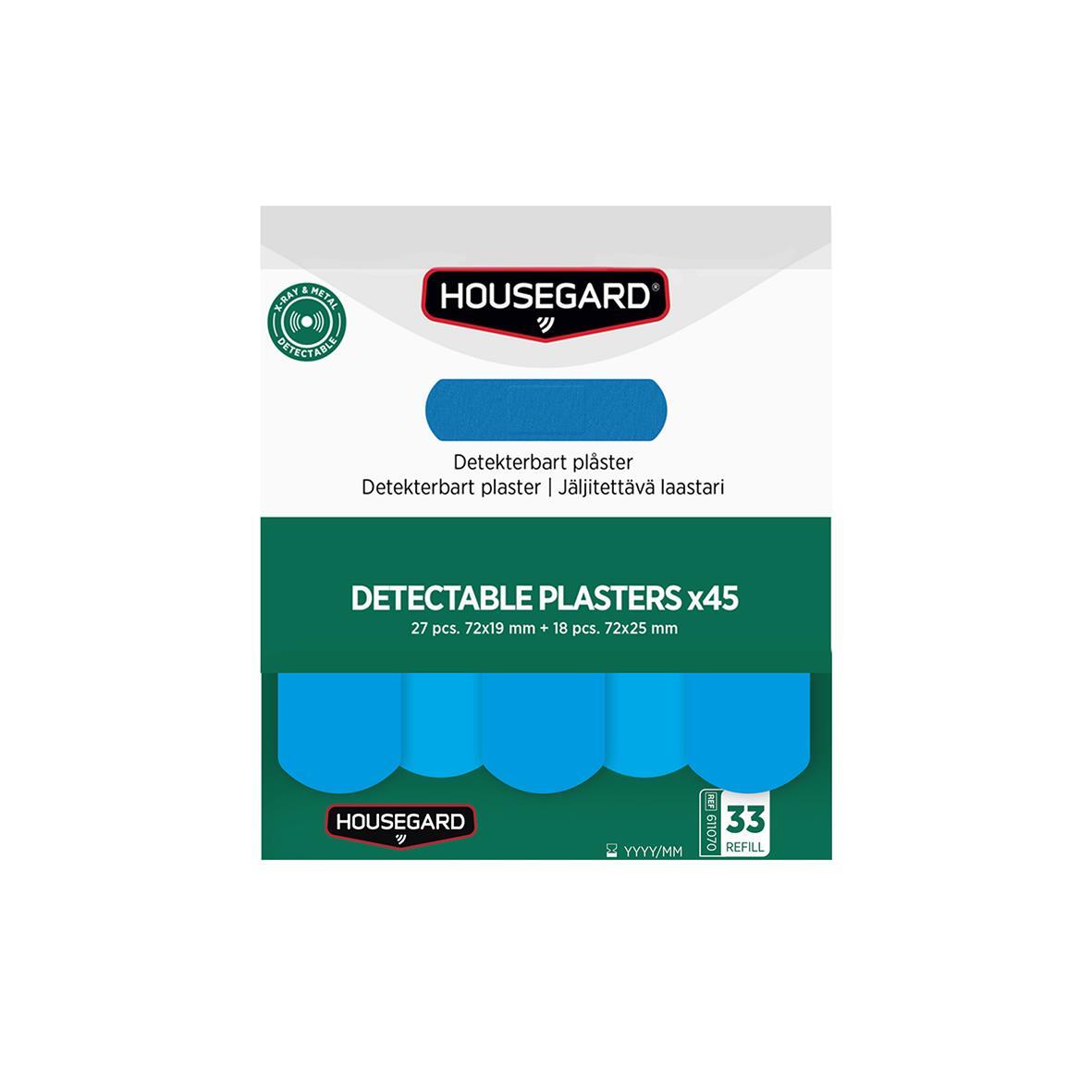 Plåster Housegard Detekterbara Refill Blå 2x45st