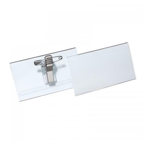 Namnskylt Durable med Nål/Klämma 75x40mm 50st