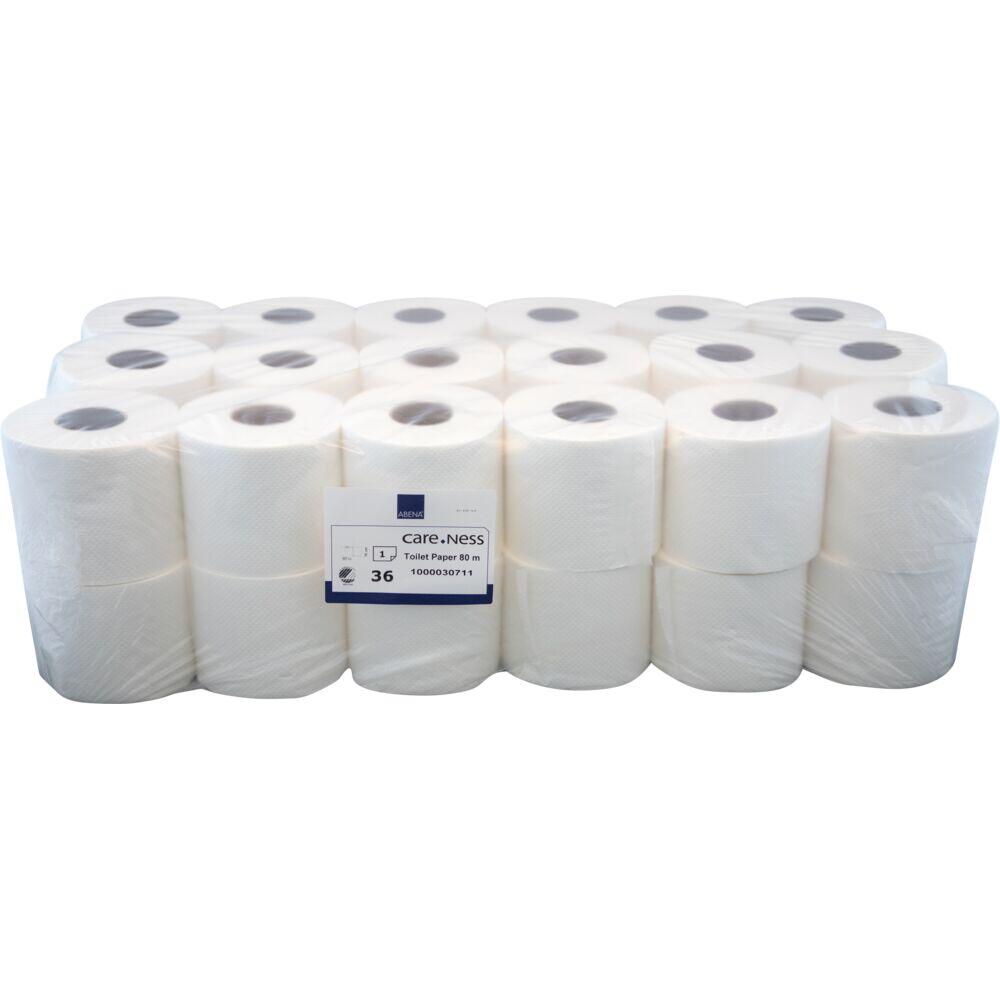 Toalettpapper Abena Care-Ness 1-lags Vit 80m/rl 36rl