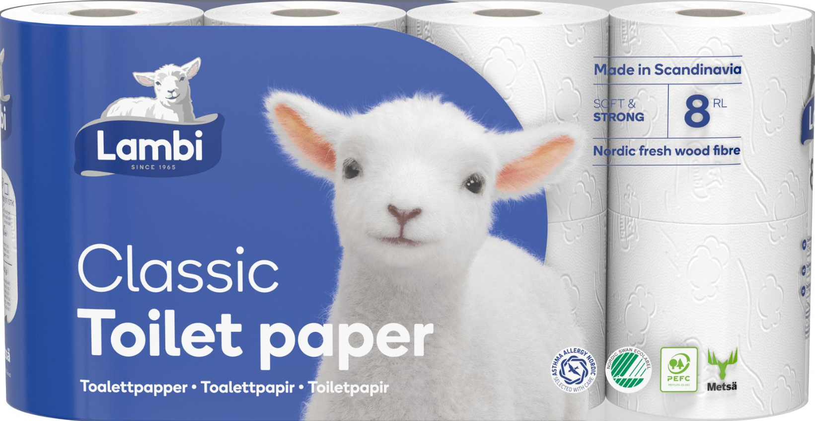 Toalettpapper Lambi Classic 3-Lag Vit 20.6m 40rl