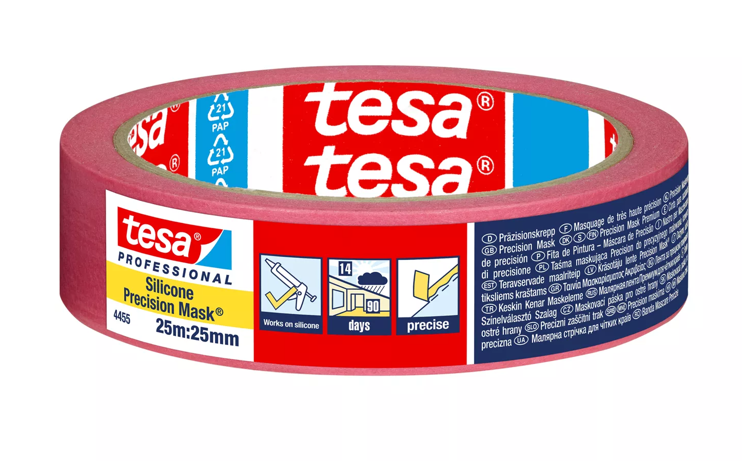 Maskeringstejp Tesa Precision Silicone Röd 25mm x 25m