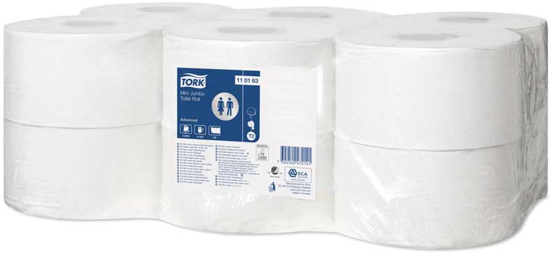 Toalettpapper Tork Mini Jumbo Universal T2 Vit 12rl