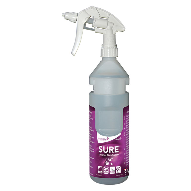 Sprayflaska Diversey Divermite SURE Cleaner Disinfectant Tom 750ml