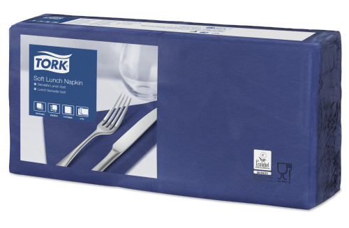 Lunchservett Tork Mjuk Advanced 3-Lagers Mörkblå 33x33cm 150st