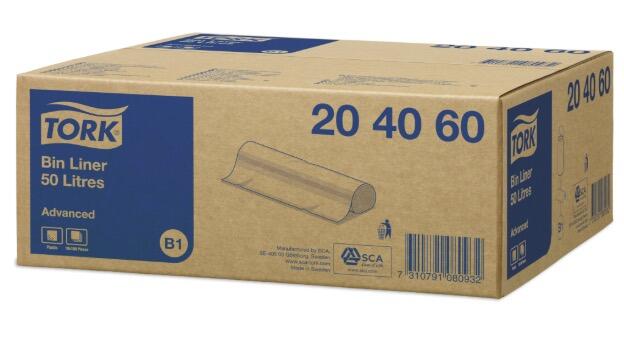 Papperskorgspåse Tork Littainer B1 32my 50L 25st/rl Papperskorgspåse Tork Littainer B1 32my 50L 25st/rl