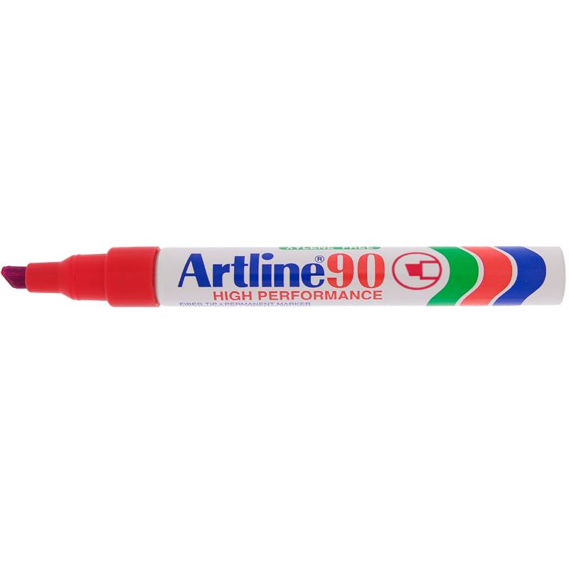 Märkpenna Artline 90 Permanent Snedskuren Spets Röd 5mm