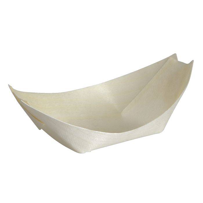 Fingerfoodskål Abena Träbåtsform Brun 11cm 100st