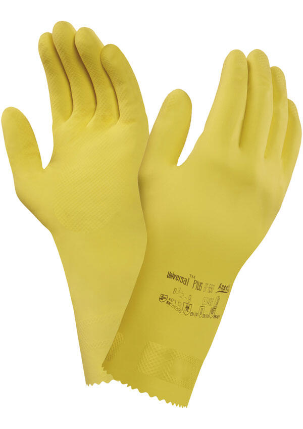 Städhandske Ansell Universal Plus Latex Gul M