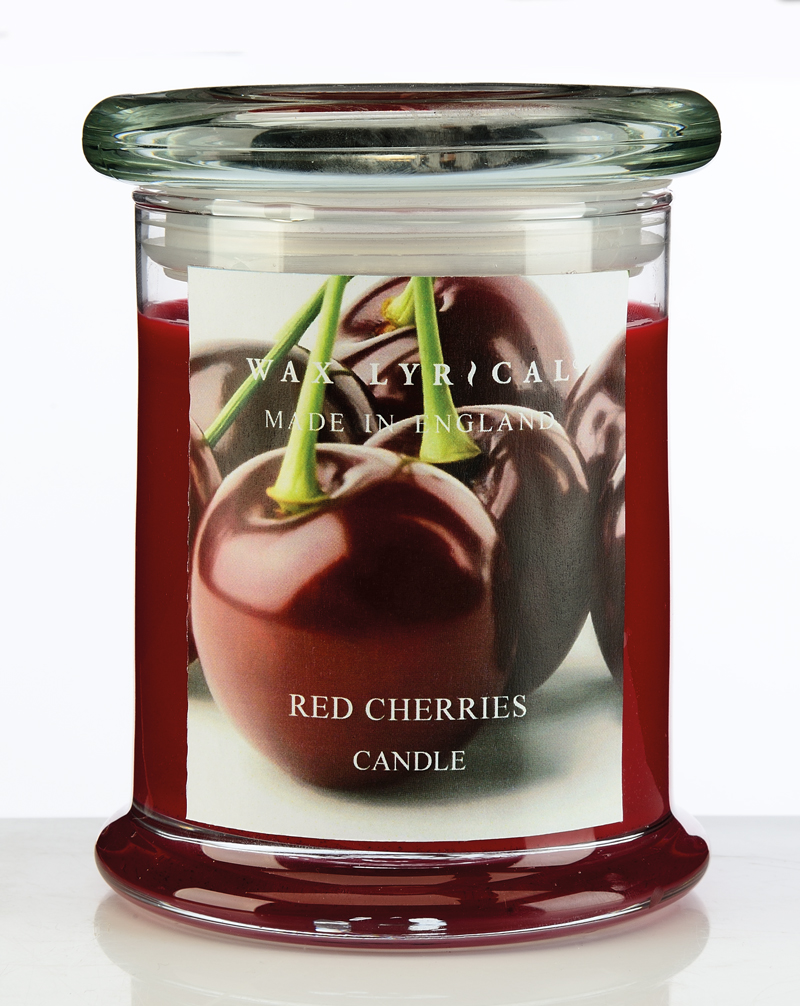 Doftljus Wax Lyricals Stor med Glaslock English Red Cherries 65-70 h