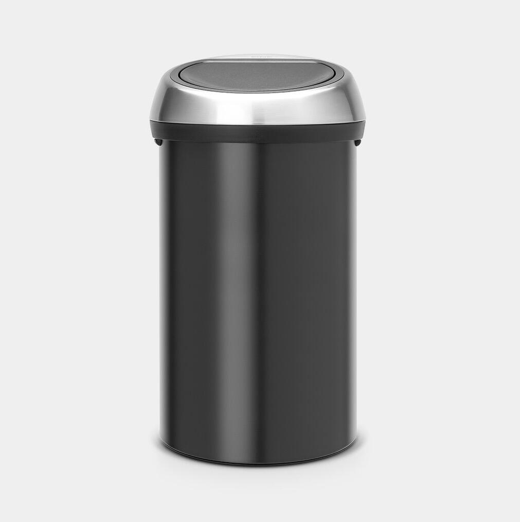 Papperskorg Brabantia Touch Bin Matt Svart/Mattborstat Stål FPP Lock 60L
