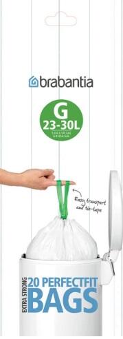 Avfallspåse Brabantia Code G 23-30L 20st/rl