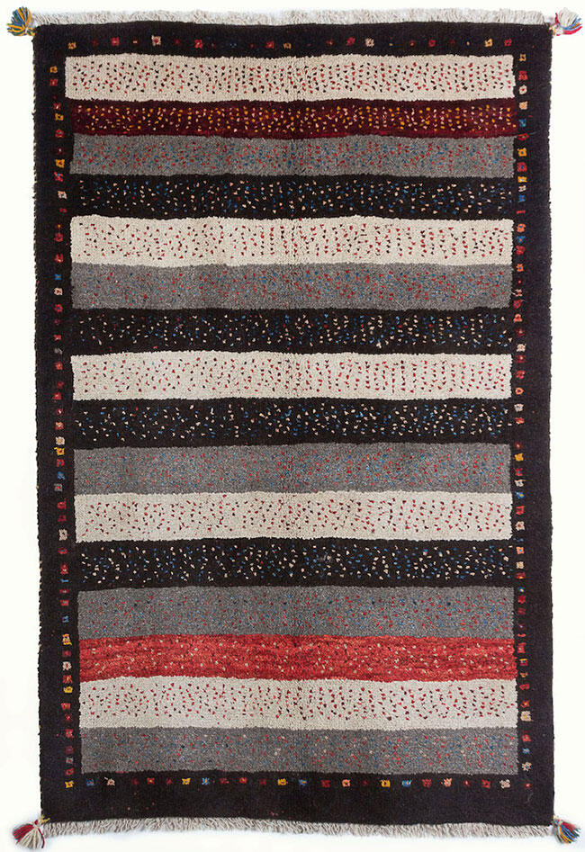 Handknuten Persisk matta Gabbeh Shiraz Ull Brun/Grå 98x155cm Handknuten Persisk matta Gabbeh Shiraz Ull Brun/Grå 98x155cm