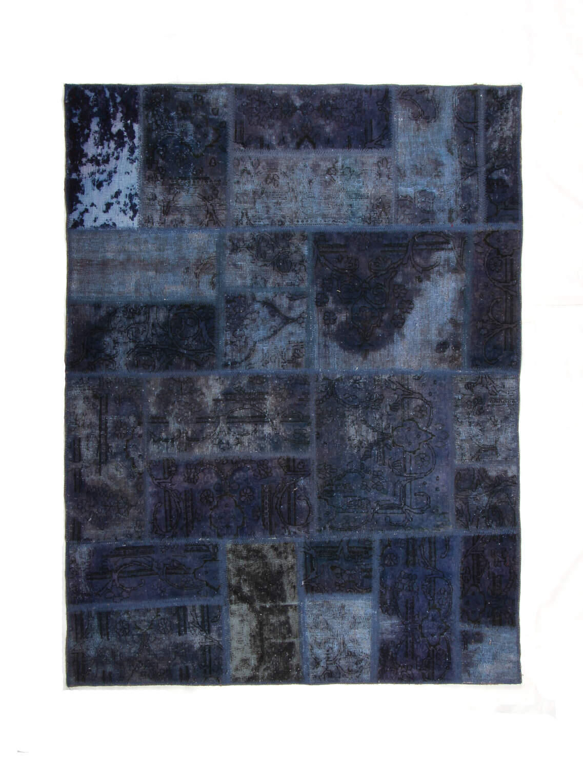 Handknuten Persisk Patchworkmatta Ull/Garn Flerfärgad 130x168cm
