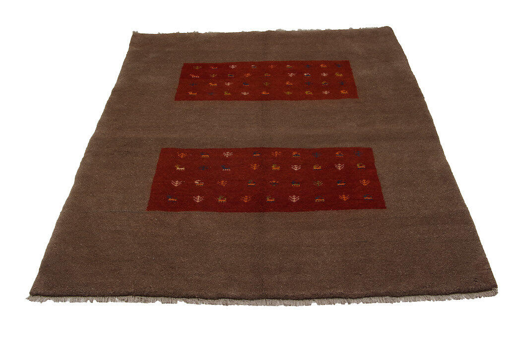 Handknuten Persisk matta Gabbeh Shiraz Ull Brun/Röd 185x233cm