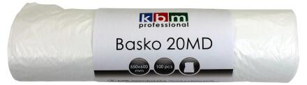 Papperskorgspåse KBM Basko 20 LD/LLD 12my 35L Vit 100st/rl
