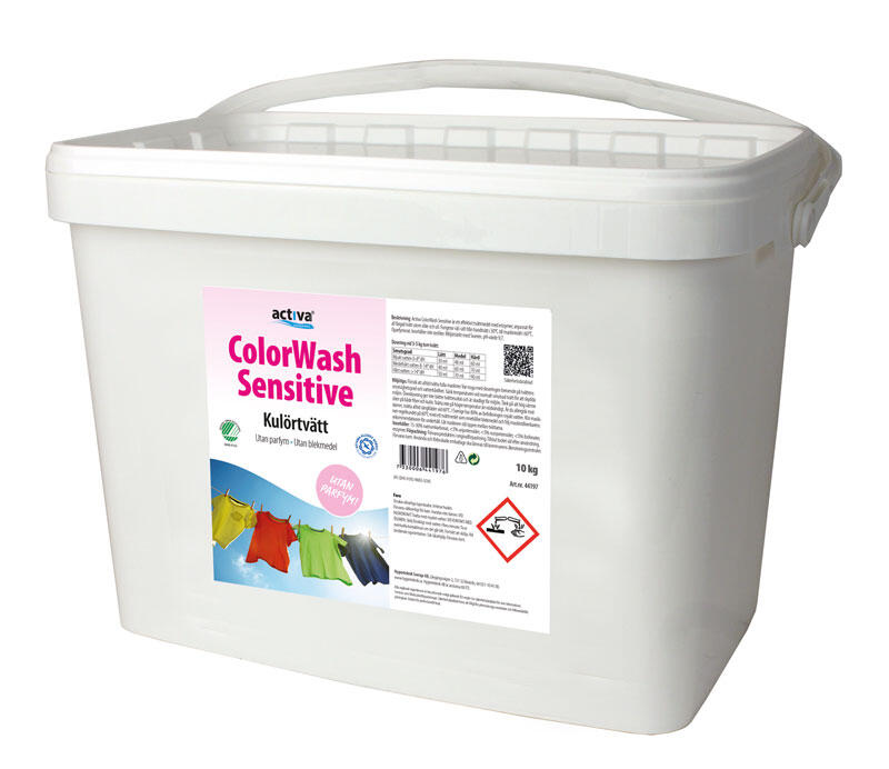 Pulvertvättmedel Activa ColorWash Sensitive 10kg