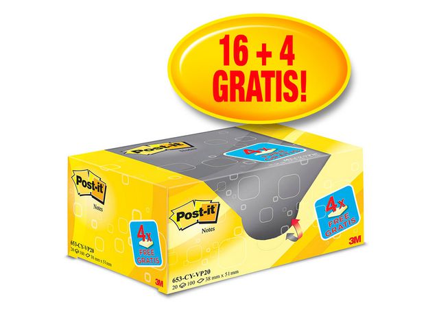 Notisblock Post-it Value Pack 38x51mm 20block
