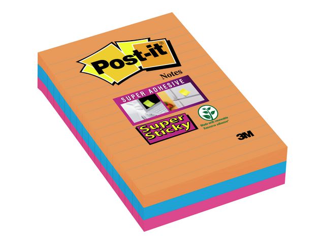 Notisblock Post-it SuperSticky Bangkok 101x152mm 3block