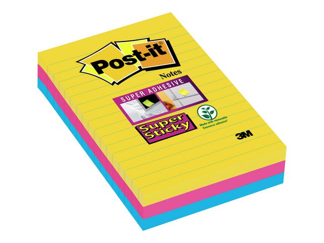 Notisblock Post-it SuperSticky Rio 101x152mm 3block