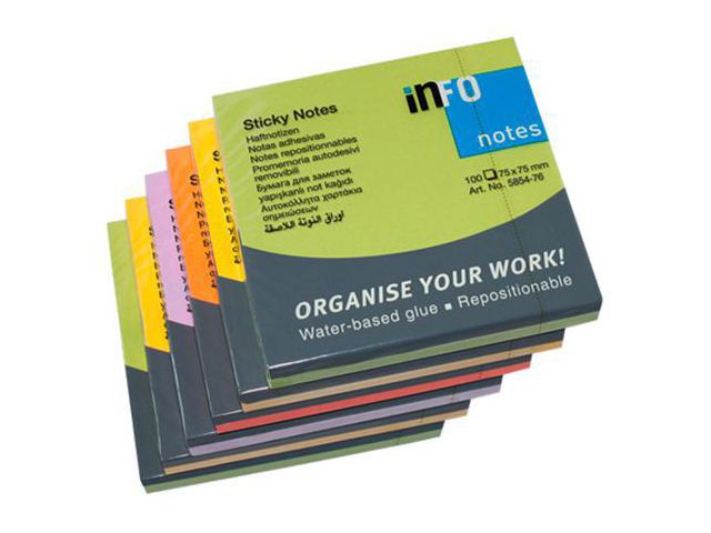 Notisblock Info Notes Spring 75x75mm 100blad