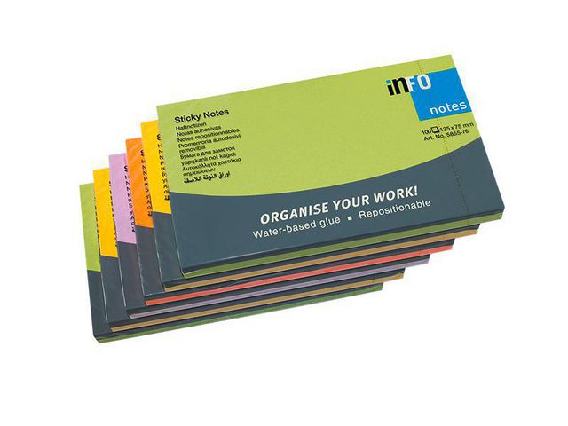 Notisblock Info Notes Spring 75x125mm 100blad