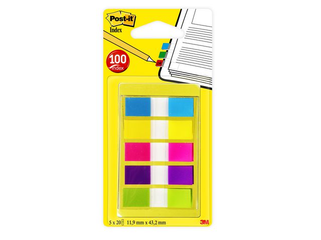 Märkflik Post-it Index Smala 5x20 Flikar