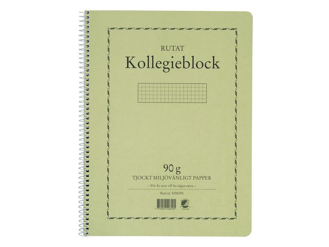 Kollegieblock Nordic Brands Rutat Träfritt A4 90g 70 Blad