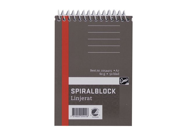 Spiralblock Nordic Brands Linjerat A7 60g 50 Blad