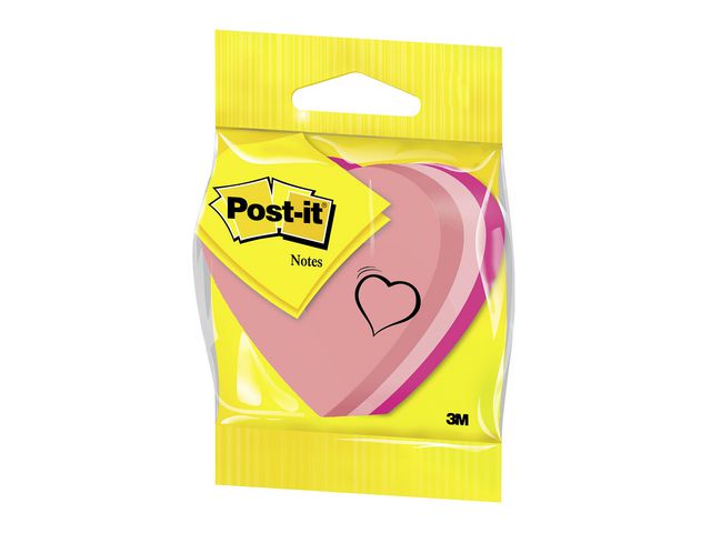 Notisblock Post-it Hjärta 2007H 3-Färger 225blod
