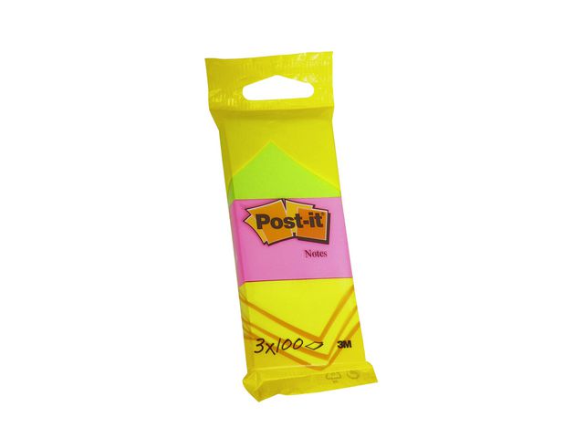 Notisblock Post-it Neon 38x51mm 3block