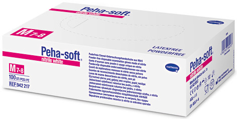 Engångshandske Peha-Soft Nitril Puderfri Vit L 200st