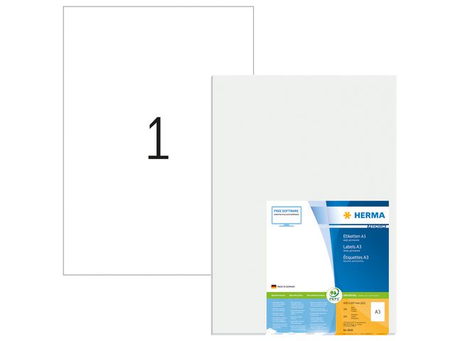 Etikett Herma Premium A3 Vit 297x420mm 100st