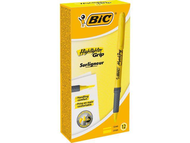 Överstrykningspenna Bic Grip Gul