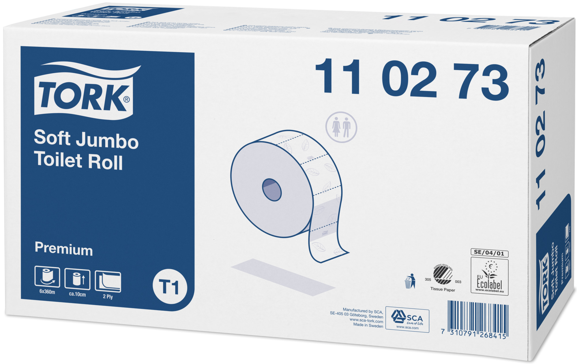 Toalettpapper Tork Jumbo Mjukt Premium T1 Vit 6rl