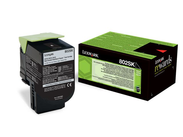 Toner Lexmark 80C2SK0 802SK Svart