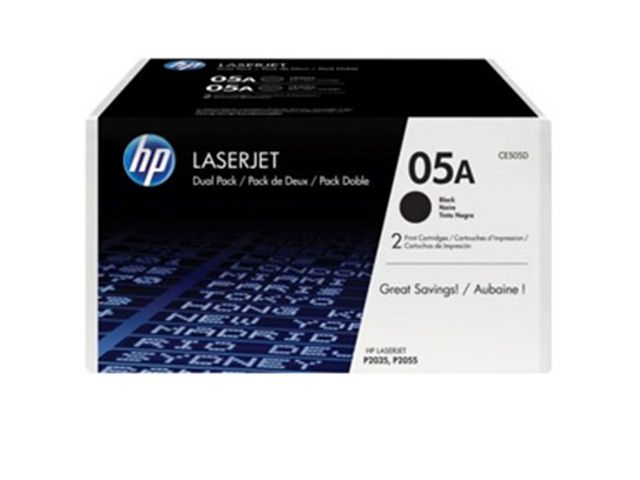 Toner HP CE505D 05A Svart 2st