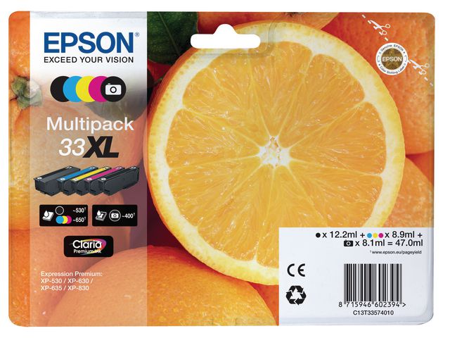 Bläckpatroner Epson C13T33574010 XL Multi 5st
