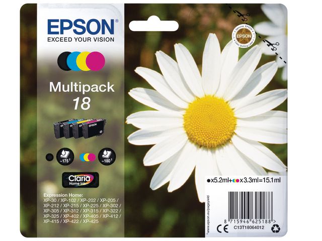 Bläckpatroner Epson C13T18064012 BKCMY