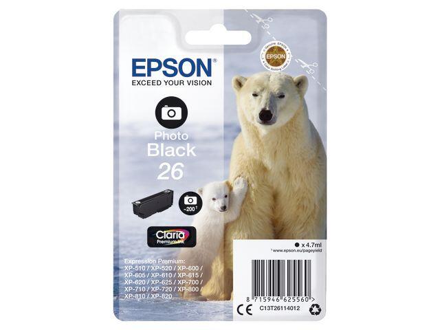Bläckpatroner Epson C13T26114012 FotoSvart