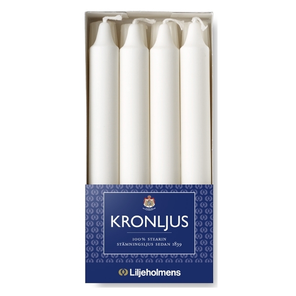 Kronljus Liljeholmens Vit 20cm 8st