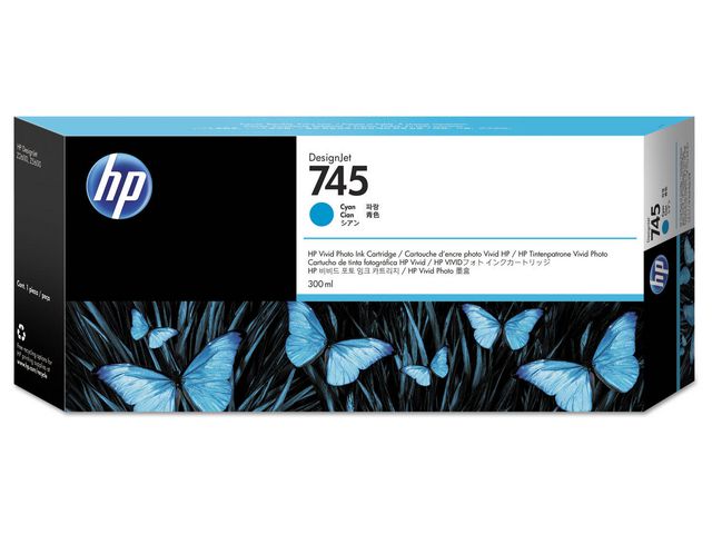 Bläckpatroner HP F9K023 745 Cyan