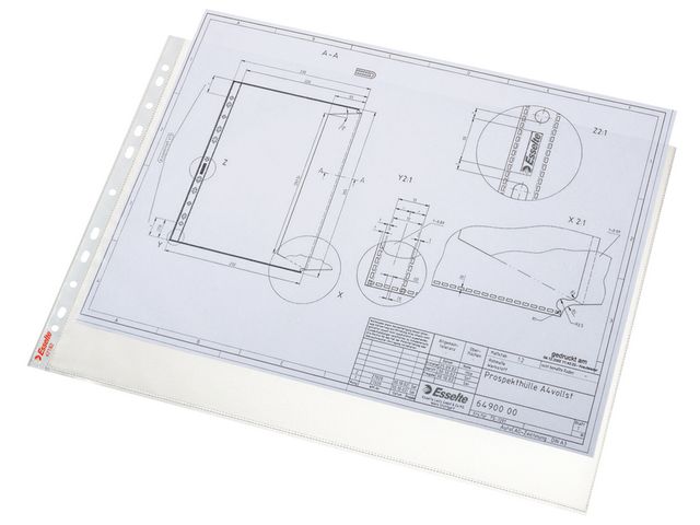 Plastficka Esselte Präglad A3L 0.08mm 50st