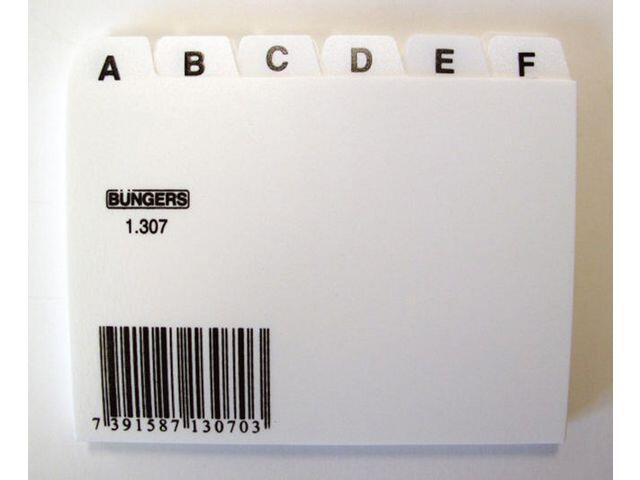 Ledkort Büngers Register A-ö Vit A7 L