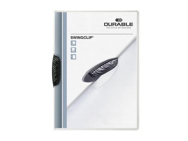 Klämmapp Durable Swingclip Transparent-Svart A4 till 30ark