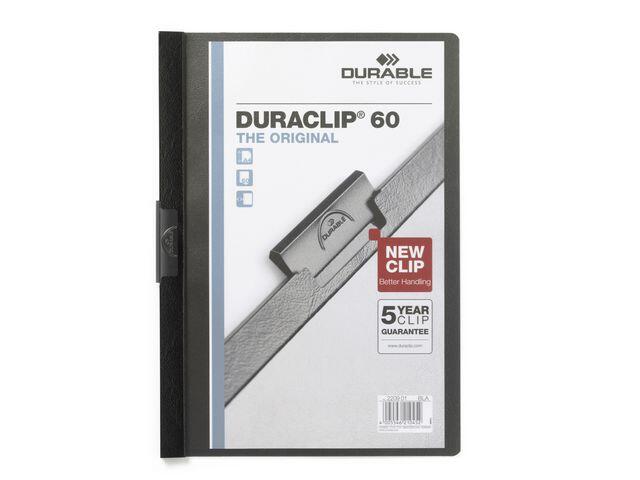 Klämmapp Durable Duraclip Svart A4 till 60 ark