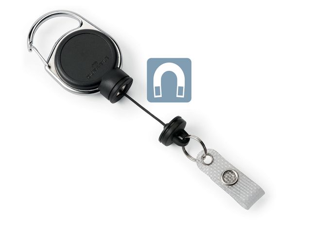 Utdragbar Jojo Durable Extra Strong med Tryckknappsfäste och Ring Svart