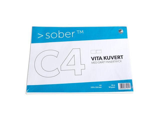 Kuvert Sober C4 Ps Vit 50st