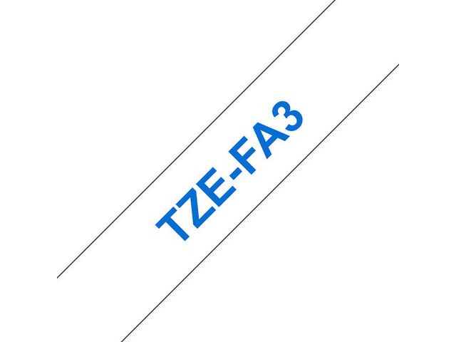 Tape Brother TZEFA3 Blå på Vit 12mm
