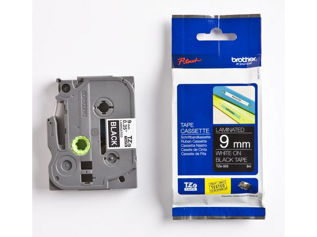 Tape Brother TZE-325 Vit på Svart 9mm