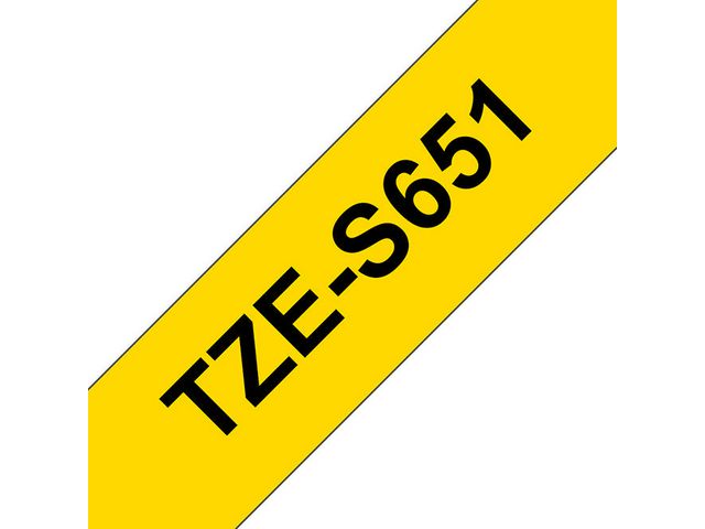 Tape Brother TZES651 Svart på Gul 24mm